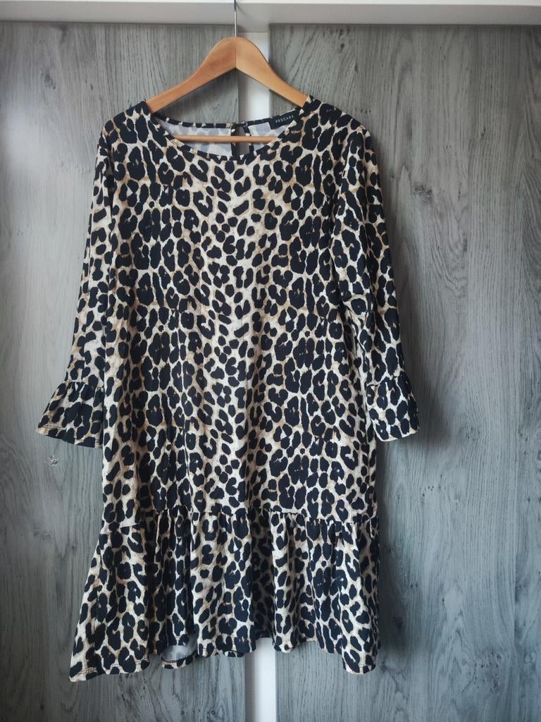 Leuk tijgerprint jurkje van Terstal mode, maat M, Maat 38/40 (M), Bruin, Ophalen of Verzenden, Zo goed als nieuw