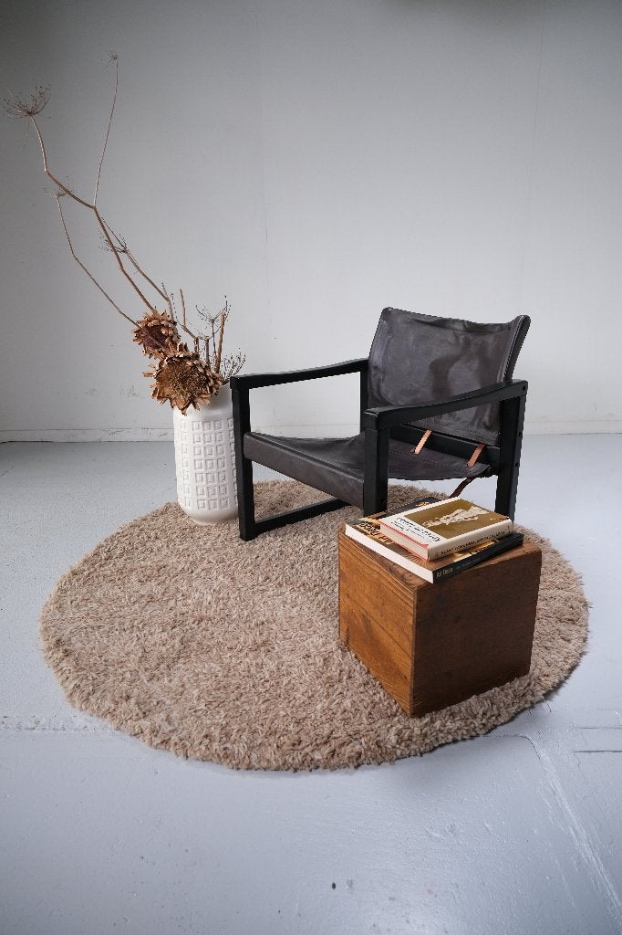 Safari chair/stoel (Karin Mobring, IKEA, leer), Huis en Inrichting, Fauteuils, Zo goed als nieuw, Hout, Leer, 50 tot 75 cm, 75 tot 100 cm