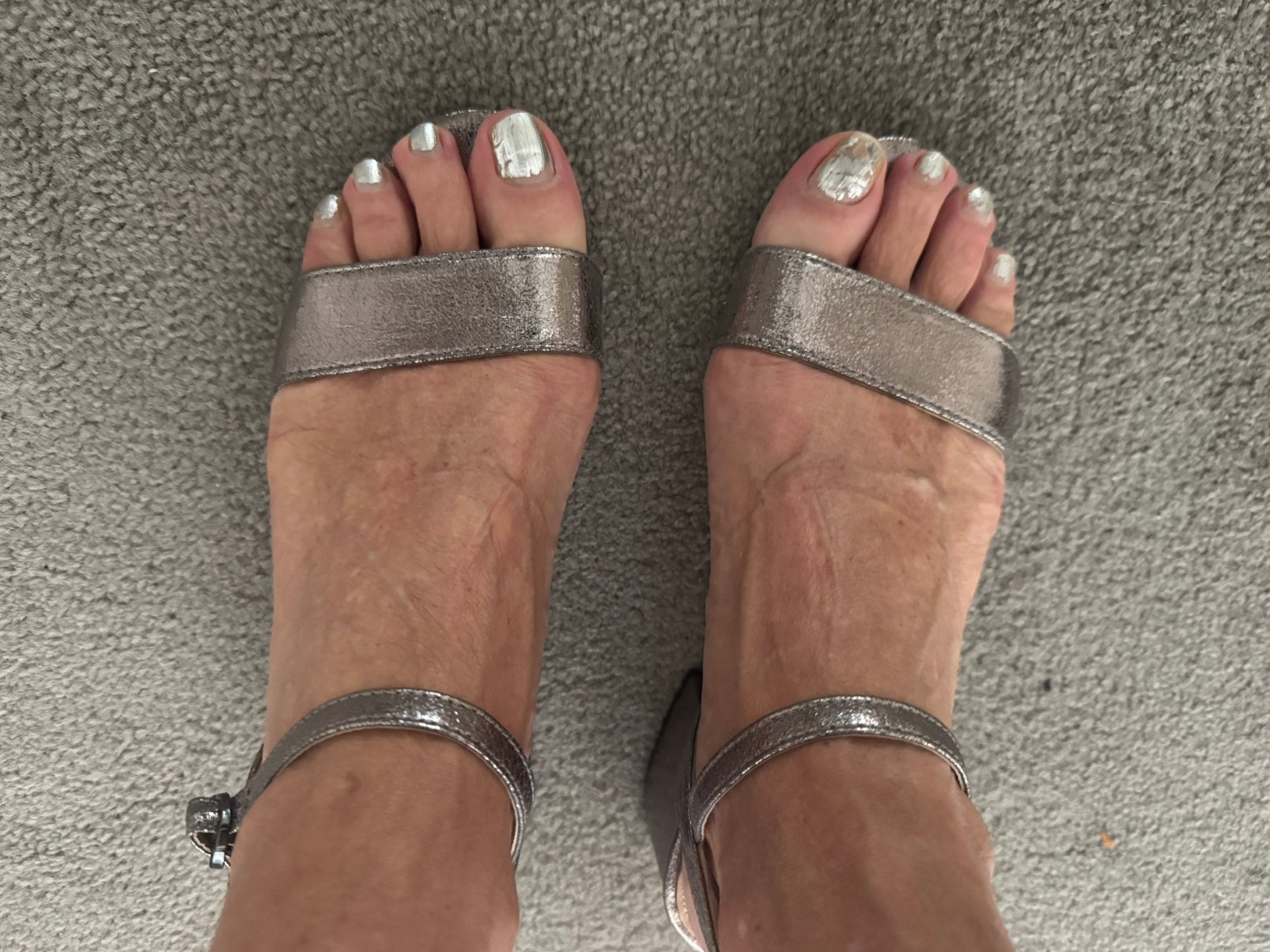 Brons/zilverachtige open schoentjes. Maat 40, Ophalen of Verzenden, Zo goed als nieuw, Zwart, Sandalen of Muiltjes