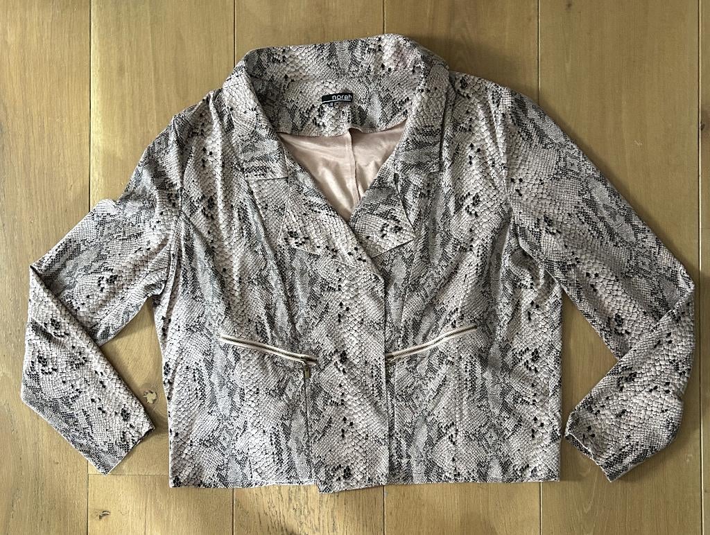 Norah slangen print roze jasje / vestje mt 48, Ophalen of Verzenden, Zo goed als nieuw, Norah, Roze