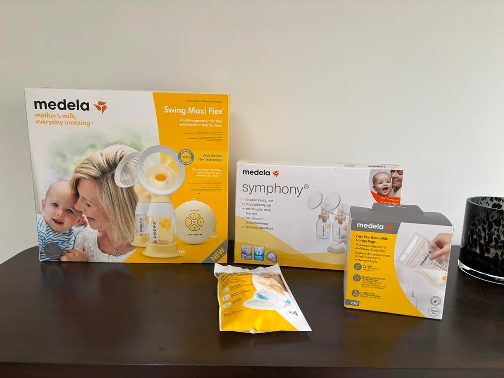 Medela Borstkolf Set: Swing Maxi Flex & Symphony, Ophalen, Gebruikt, Borstkolf