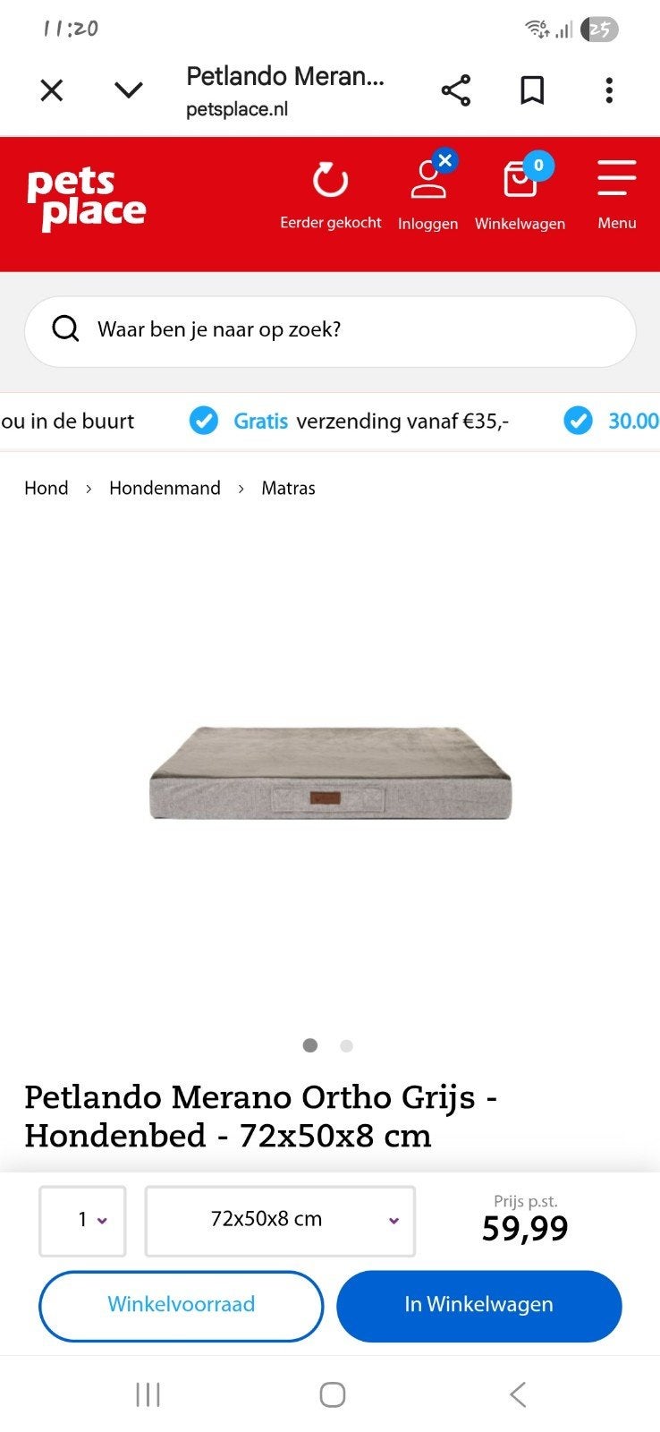 Orthopedisch hondenkussen., Ophalen of Verzenden, Zo goed als nieuw