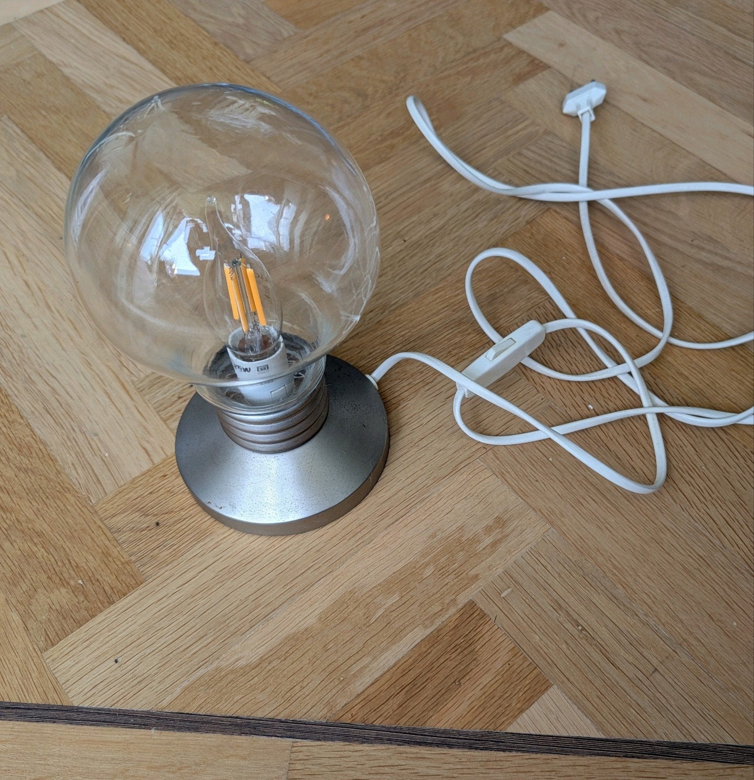 IKEA Blinda tafellamp met LED filament lamp, Ophalen, E27 (groot), LED verlichting, Glas