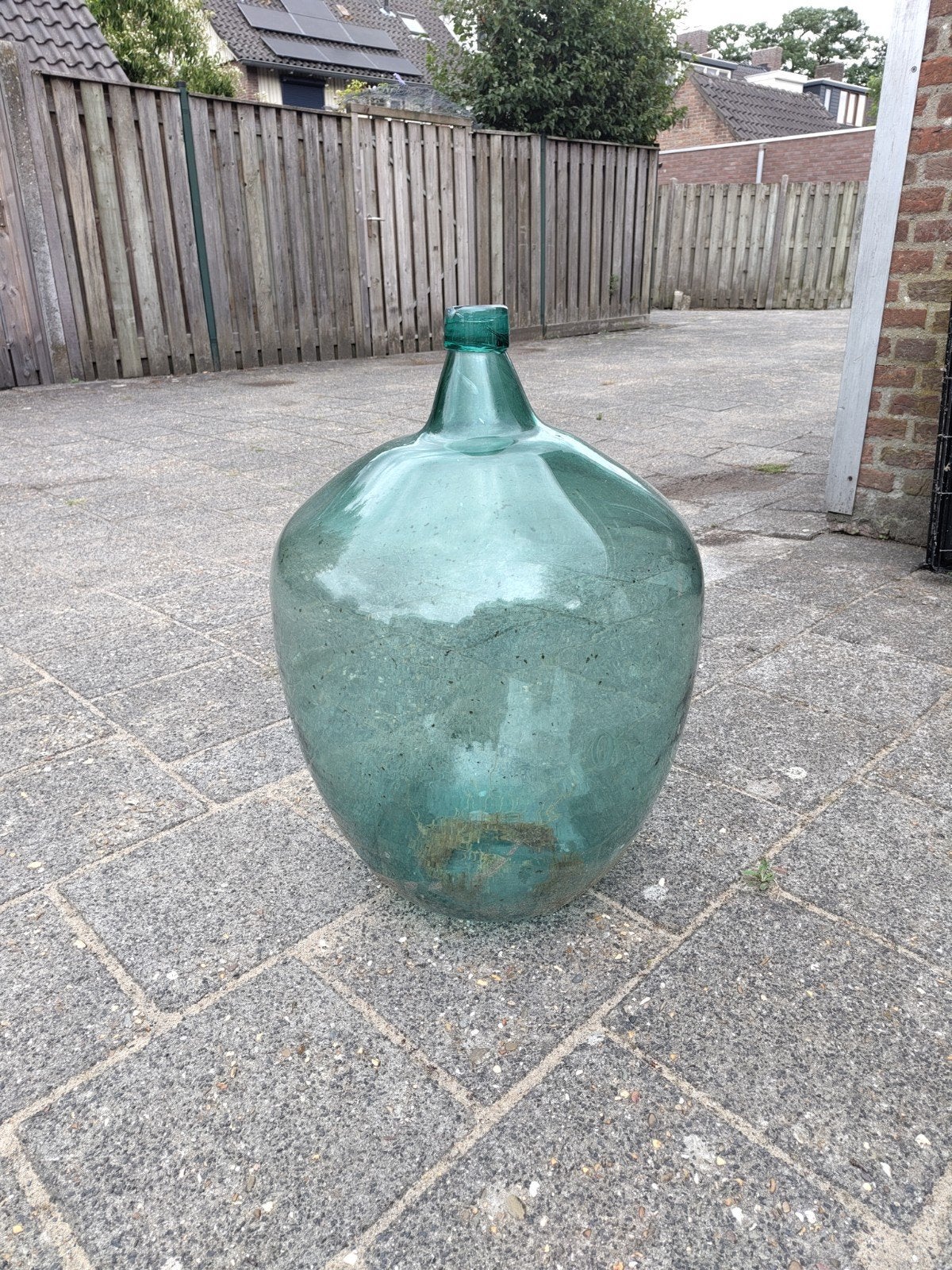 Grote antieke glazen fles - Demijohn, Antiek en Kunst, Antiek | Vazen, Ophalen