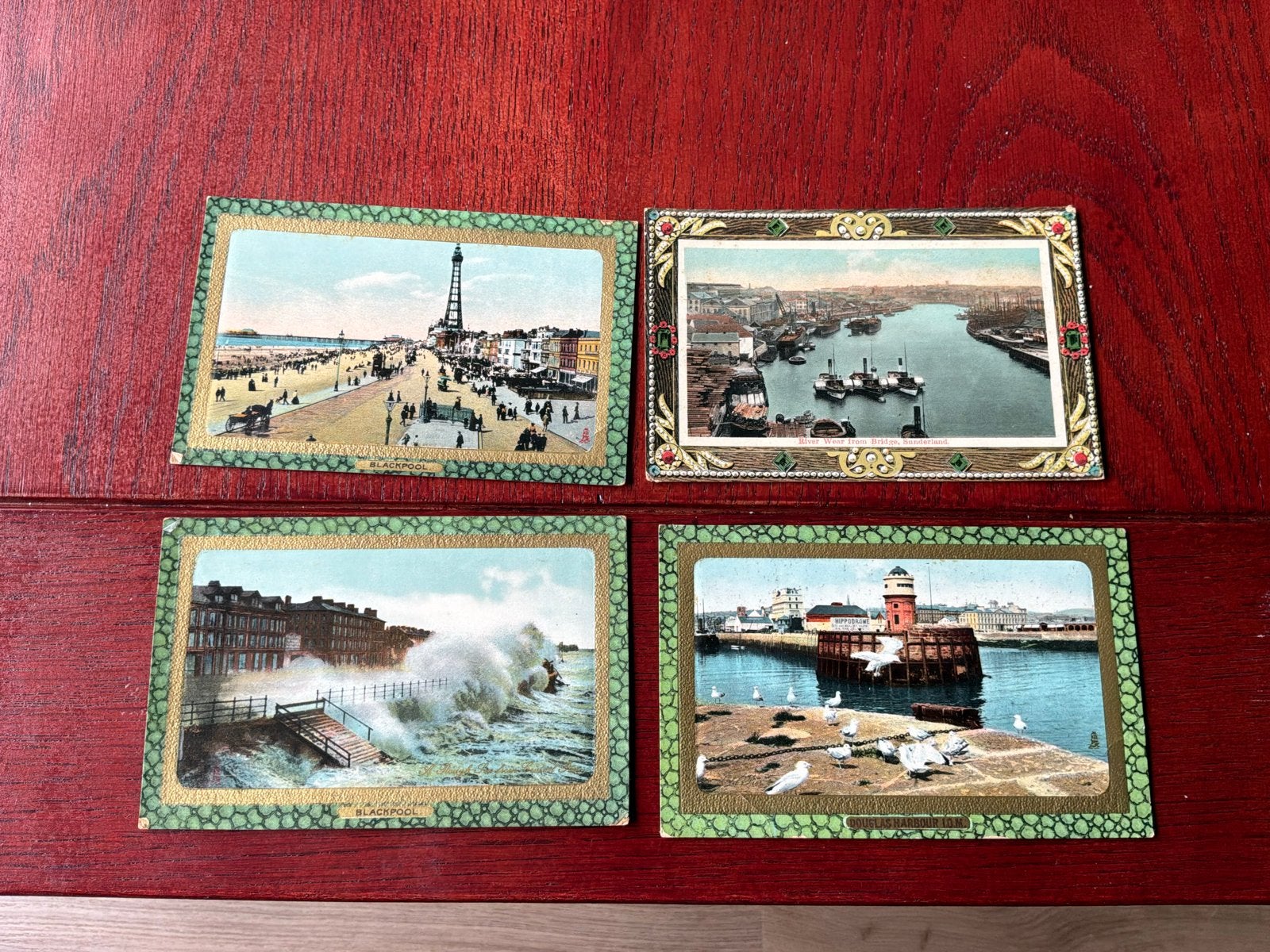 4 antieke Tuck's Postkaarten - Engelse kustgezichten, Ophalen of Verzenden, Voor 1920, Ongelopen
