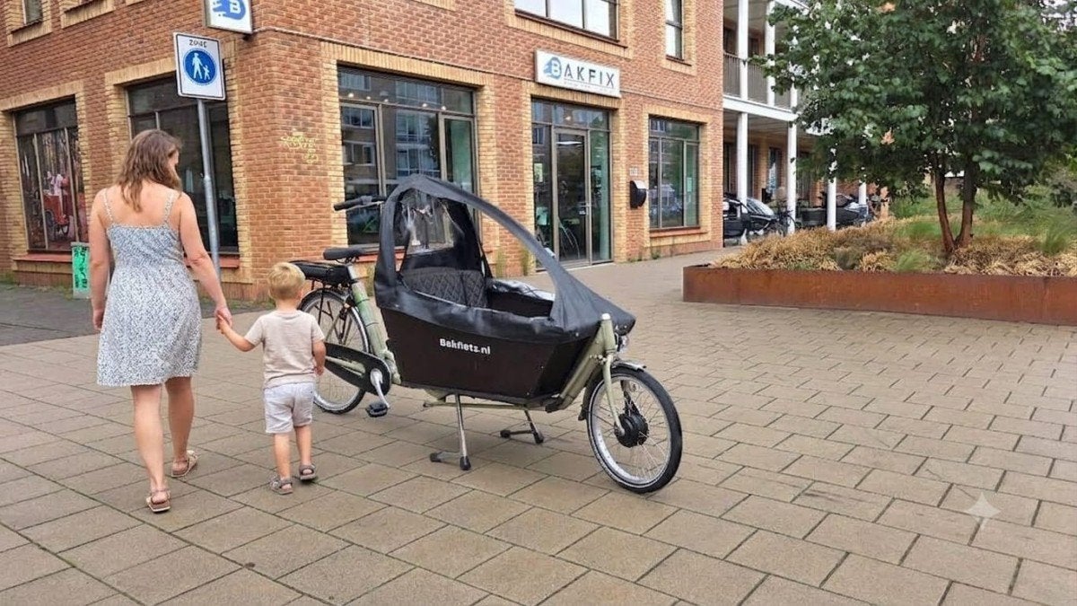 2dehands Cargo bike long bakfiets met regentent, Gebruikt, -, -, Elektrisch