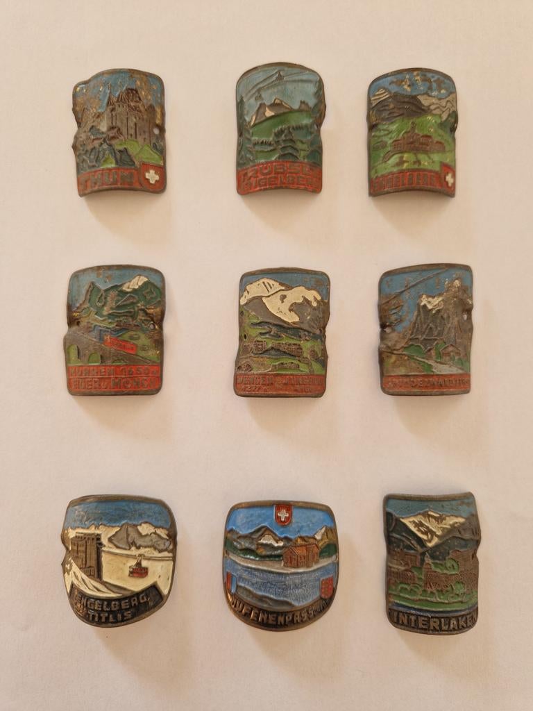 Oude wandelstok emblemen uit Zwitserland (1), Verzamelen, Ophalen of Verzenden, Zo goed als nieuw