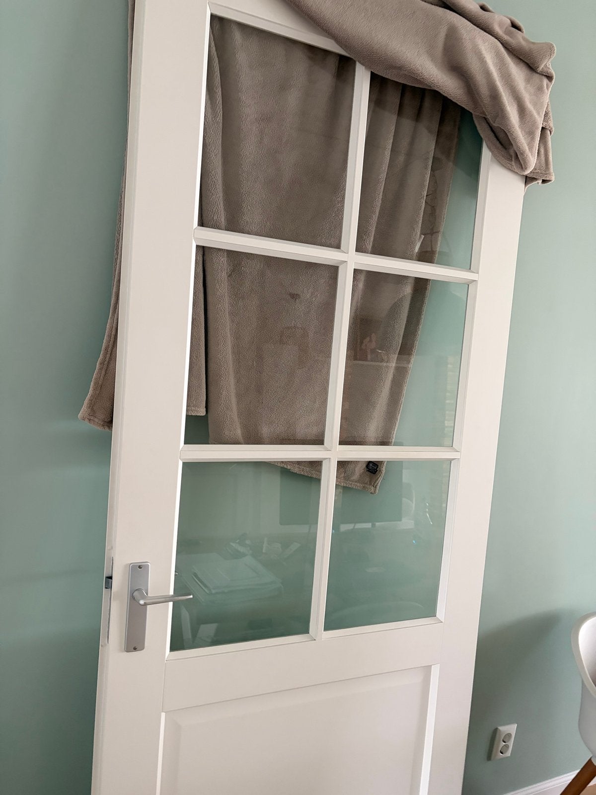 Opdek binnendeur met glas, 231,5 x 93 cm, RAL 9010, 80 tot 100 cm, 215 cm of meer, Binnendeur, Ophalen of Verzenden