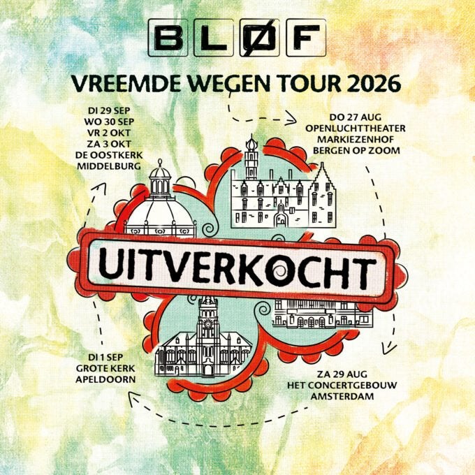 2 kaarten voor Bløf OLT Markiezenhof - Vreemde Wegen Tour, Twee personen, Augustus, Pop
