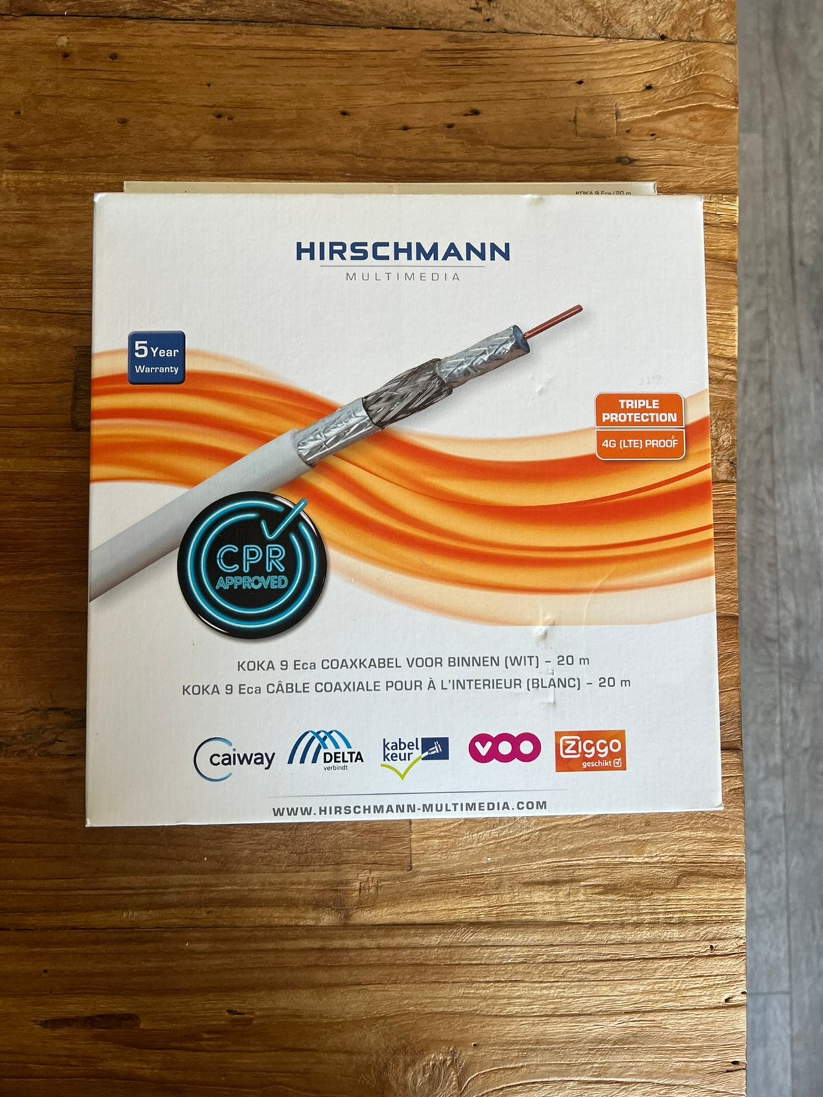 Hirschmann KOKA 9 Eca Coaxkabel - 20 meter, Ophalen, Nieuw, 10 meter of meer, Coaxiale kabel