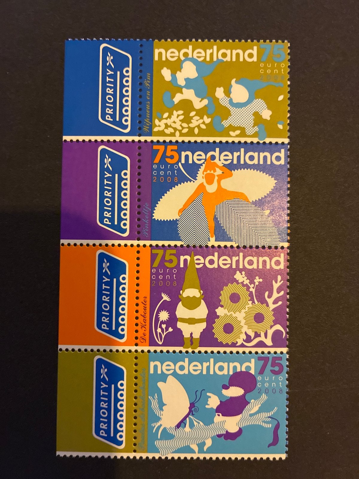 Nederland 75 eurocent postzegels 2008 - Kabouters, Ophalen of Verzenden, Na 1940, Postfris
