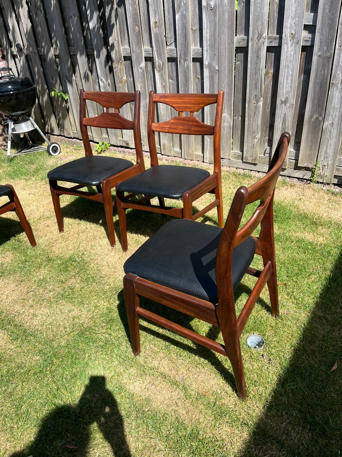4 jaren 60 Deens of Dutch design stoelen, Ophalen, Bruin, Vier, Leer