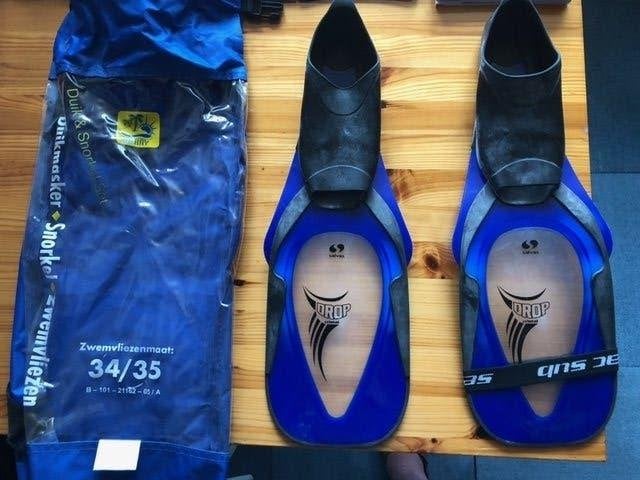 zwemvliezen, Watersport en Boten, Ophalen of Verzenden, Gebruikt, Snorkelvinnen