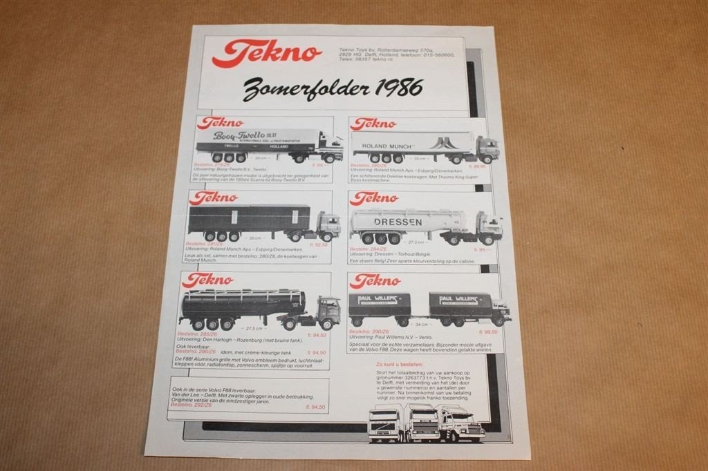 Tekno Zomerfolder 1986 - Zeldzaam, Antiek en Kunst, Antiek | Speelgoed, Ophalen of Verzenden