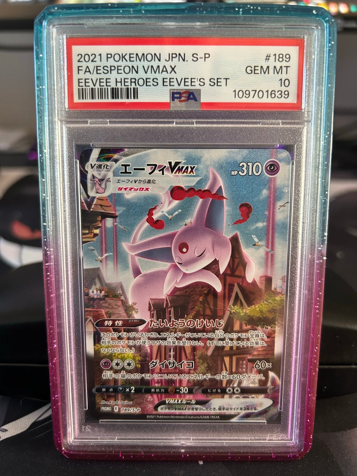 PSA 10 Eevee Heroes Espeon VMAX #189 Japanse Pokémon Kaart, Ophalen, Nieuw, Losse kaart