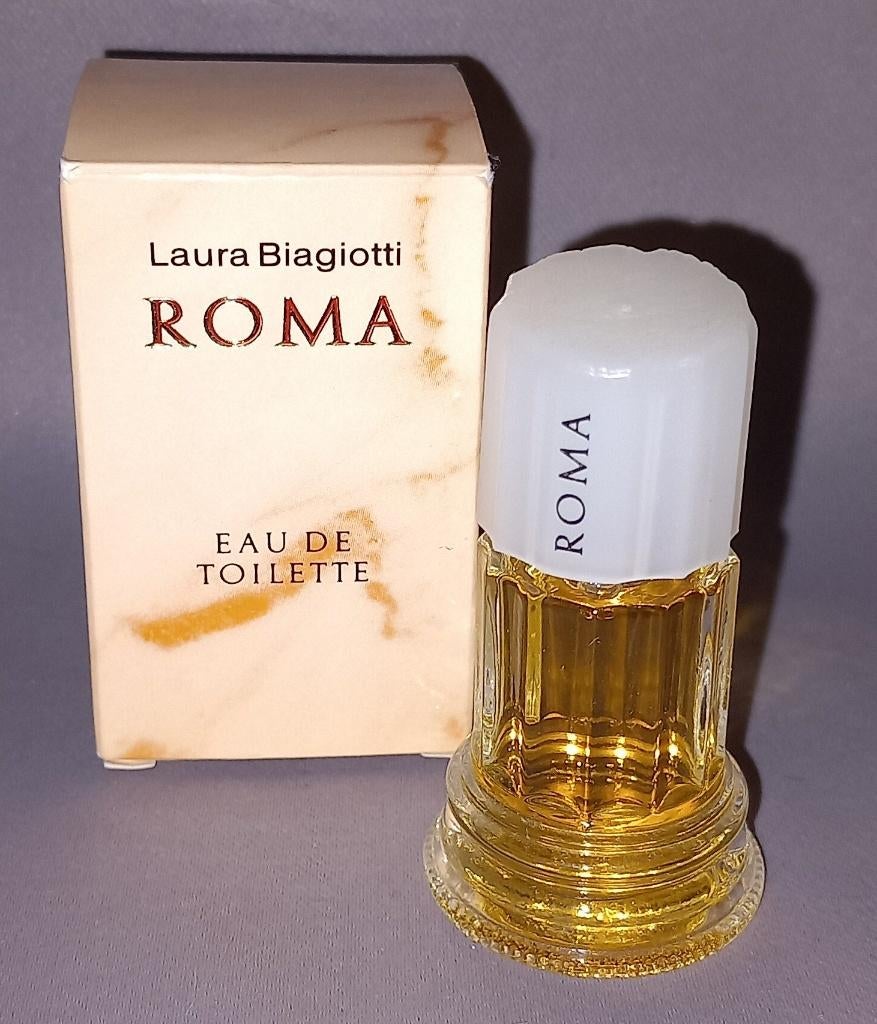 Parfum miniatuur Laura biagiotti Roma + doosje, Verzamelen, Parfumverzamelingen, Ophalen of Verzenden, Zo goed als nieuw, Miniatuur