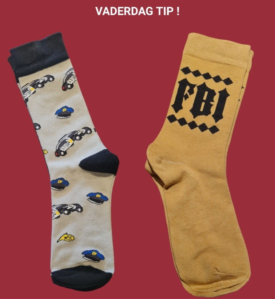VADERDAG TIP !  FBI + POLITIE SOKKEN, Ophalen of Verzenden, Nieuw
