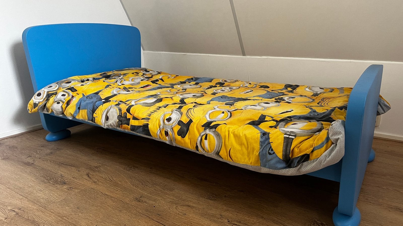 Blauw kinderbed met lattenbodem (IKEA Mammut/Sultan Lade), Ophalen, Gebruikt, 70 tot 85 cm, Lattenbodem