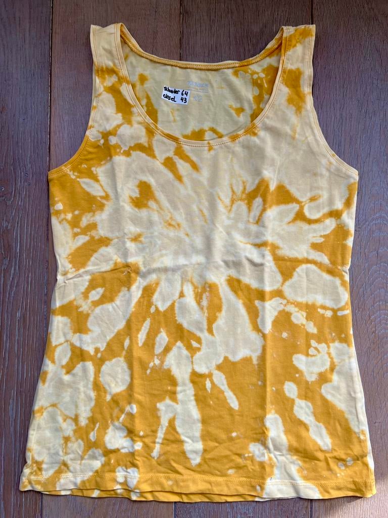 HIPPIE Tie dye Top Hemd mt 42. Handgeverfd uniek Festival, Geel, Maat 42/44 (L), Nieuw, Ophalen of Verzenden
