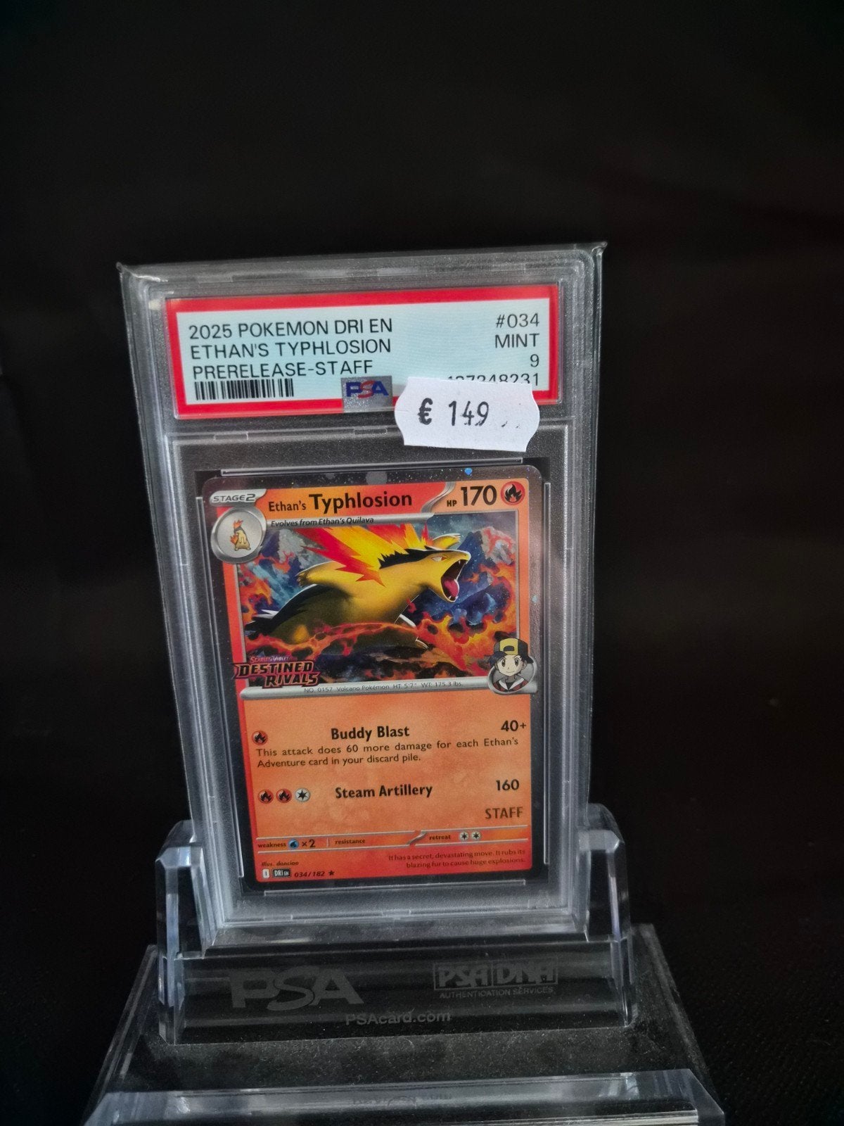 Ethan's Typhlosion Staff PSA 9 - Zeldzame Pokémon Kaart