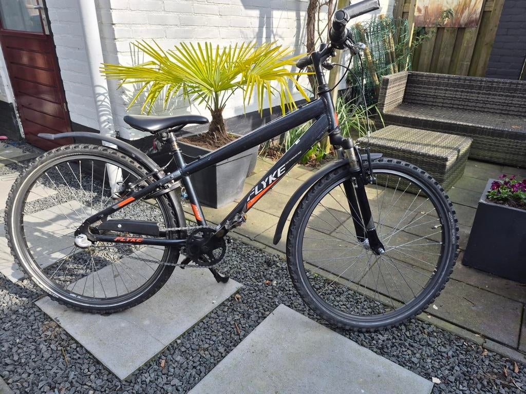 Flyke jongensfiets / mountainbike - Zwart/Oranje, Fietsen en Brommers, Gebruikt, Hardtail, Heren, Ophalen of Verzenden