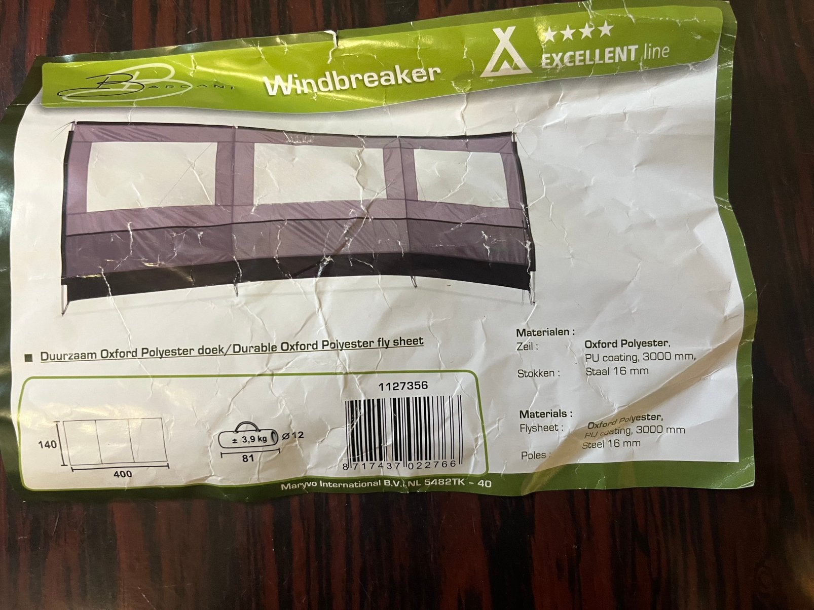 Windscherm, Caravans en Kamperen, Ophalen, Zo goed als nieuw