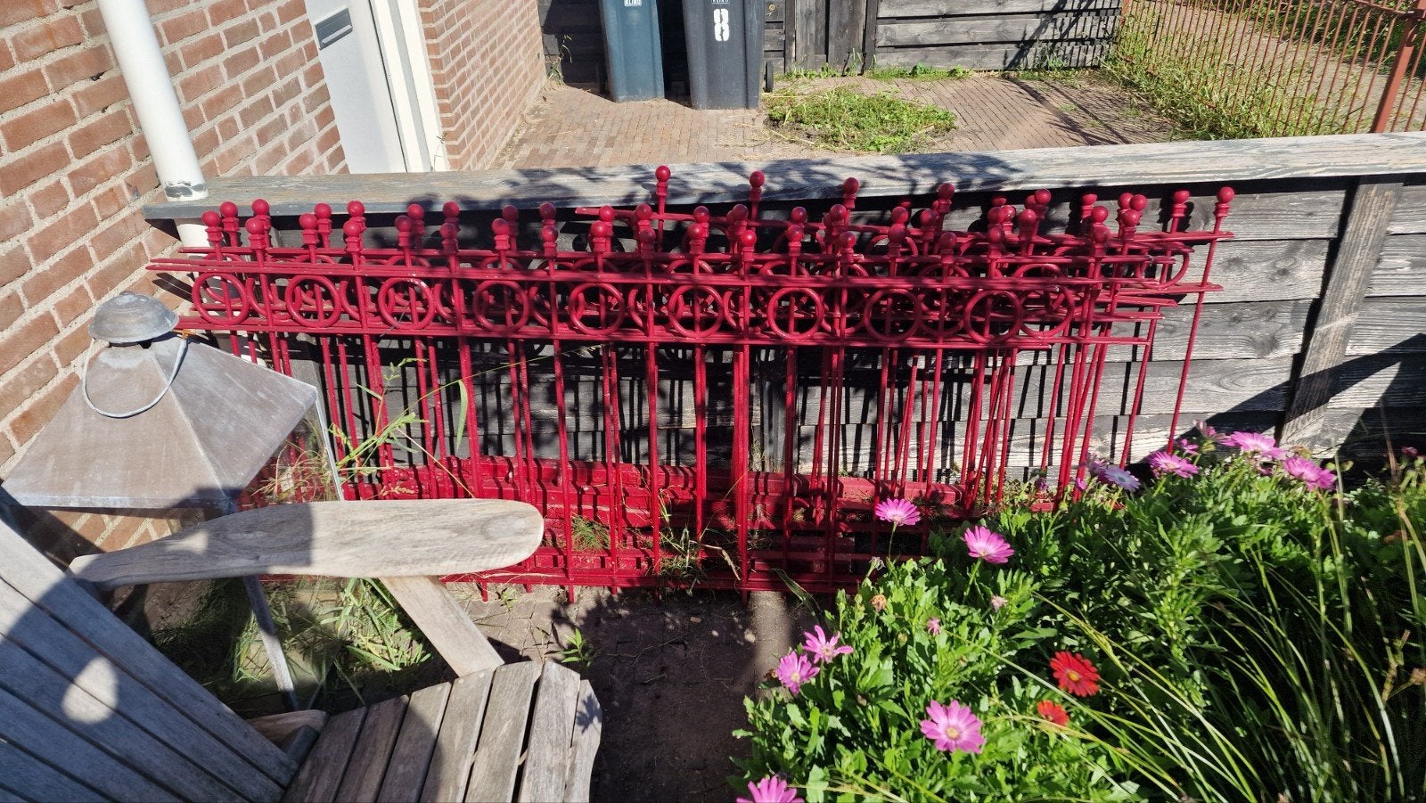 Tuinhek met ijzeren palen, Tuin en Terras, Ophalen, Gebruikt, IJzer, Tuinhek