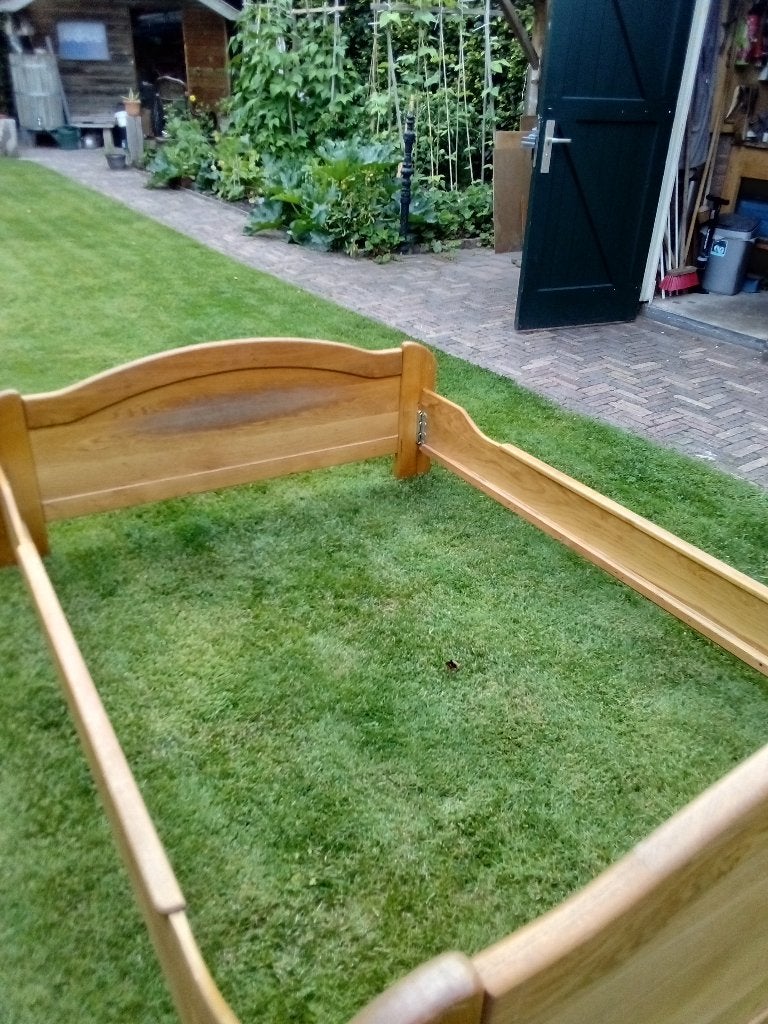 eiken bed ombouw, Ophalen, Gebruikt, Bruin, Tweepersoons