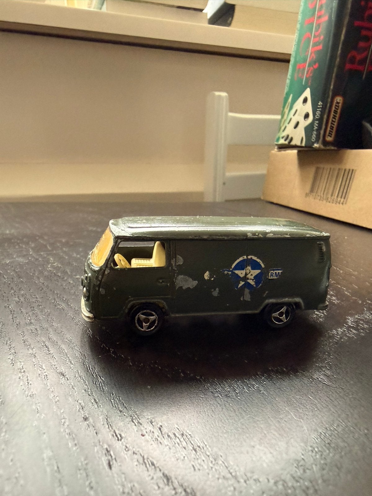 Majorette VW Fourgon "US Army" - Vintage Speelgoedauto, Ophalen of Verzenden, Gebruikt, Bus of Vrachtwagen, Majorette