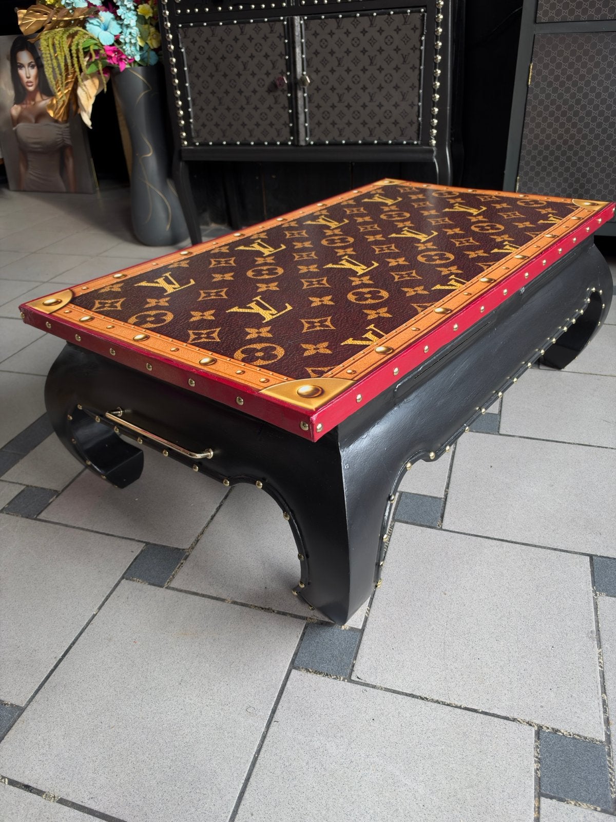 Louis Vuitton Stijl Rechthoekige Salontafel, Huis en Inrichting, Ophalen, Overige materialen, Marlons, Gebruikt