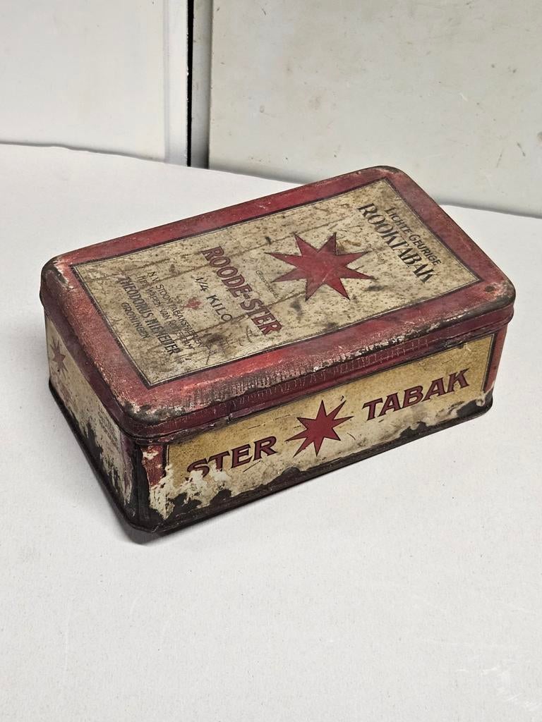 Oud blikje Roode-Ster tabak, Verzamelen, Blikken, Ophalen of Verzenden
