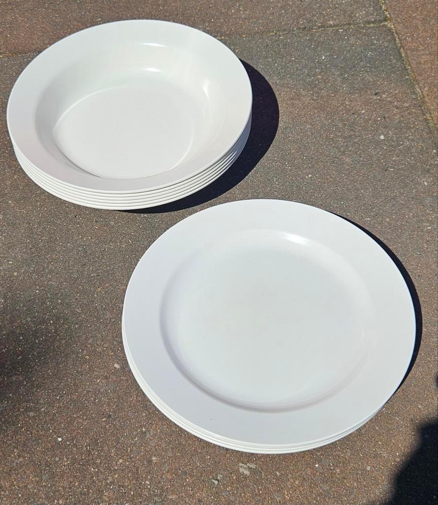 Campingservies wit Pneumant kampeerservies campingborden, Ophalen of Verzenden