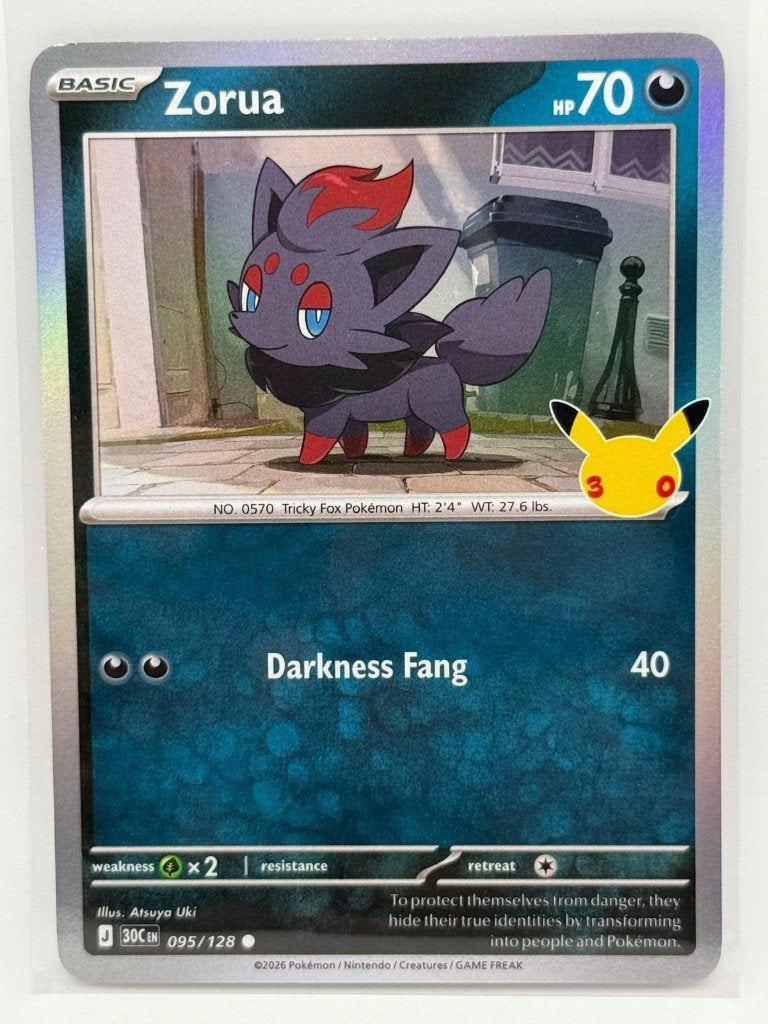 Zorua #95 Pokemon 30th Celebration, Verzenden
