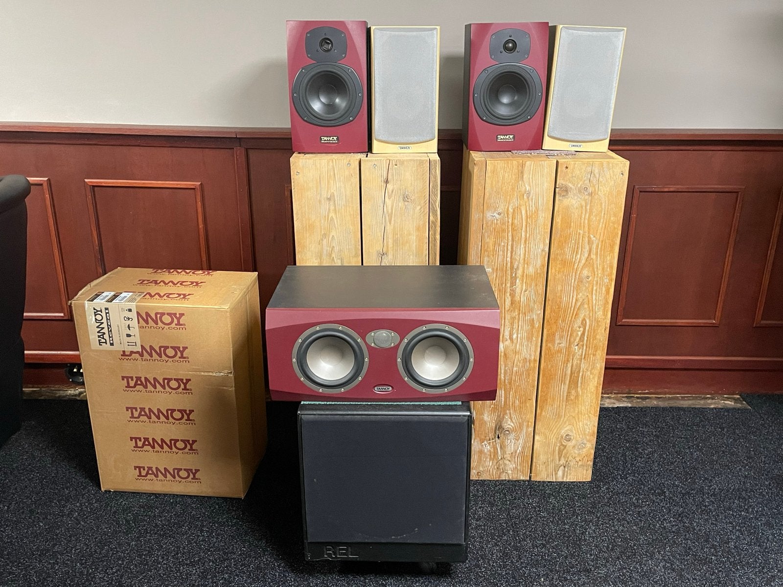 Tannoy Reveal, Mercury MX2 en Center Speaker Set, Ophalen, Gebruikt, 60 tot 120 watt, Geschikt voor surround/home cinema