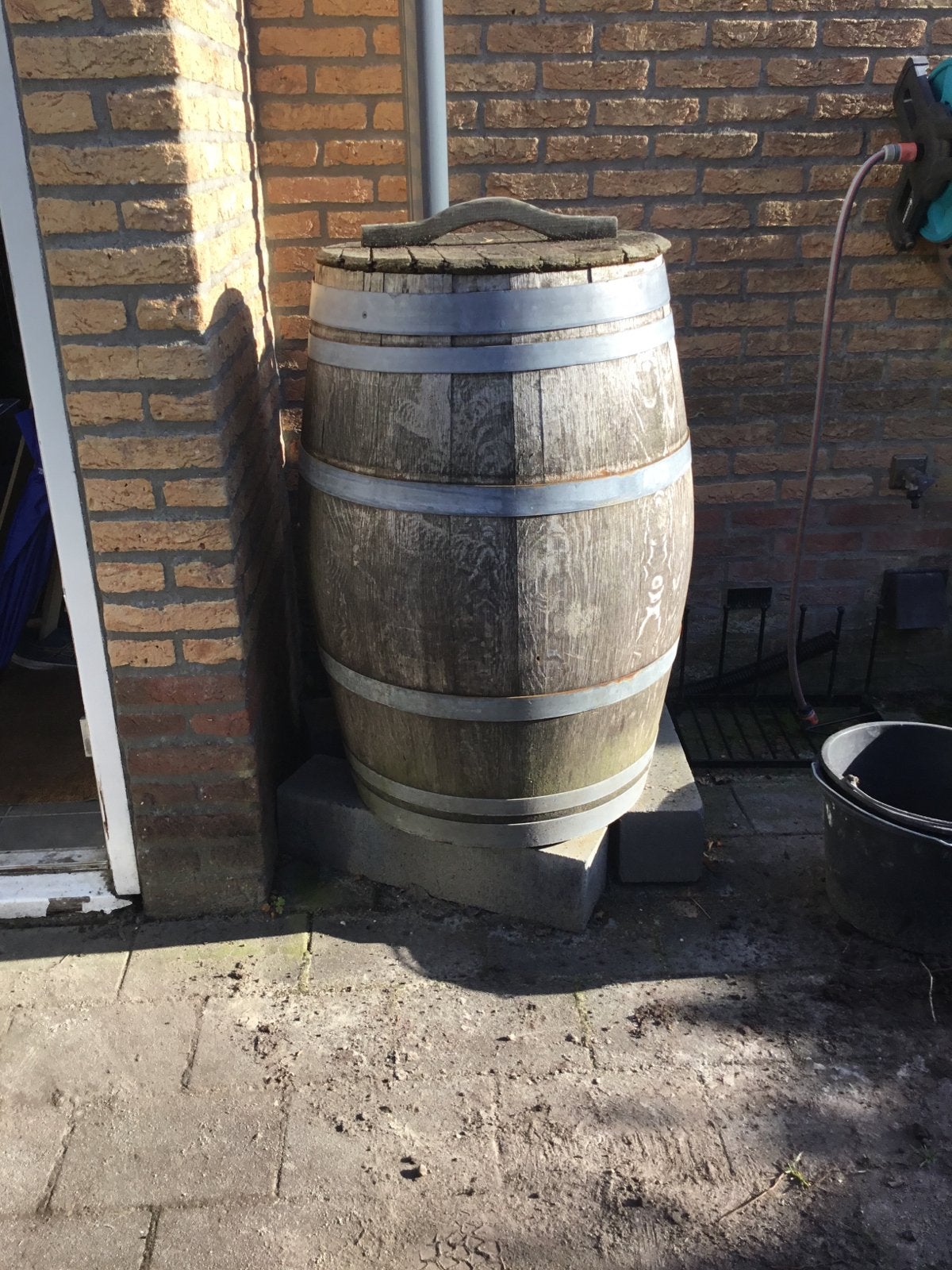 Houten regenton 200 L, 150 liter of meer, Ophalen, Gebruikt, Hout