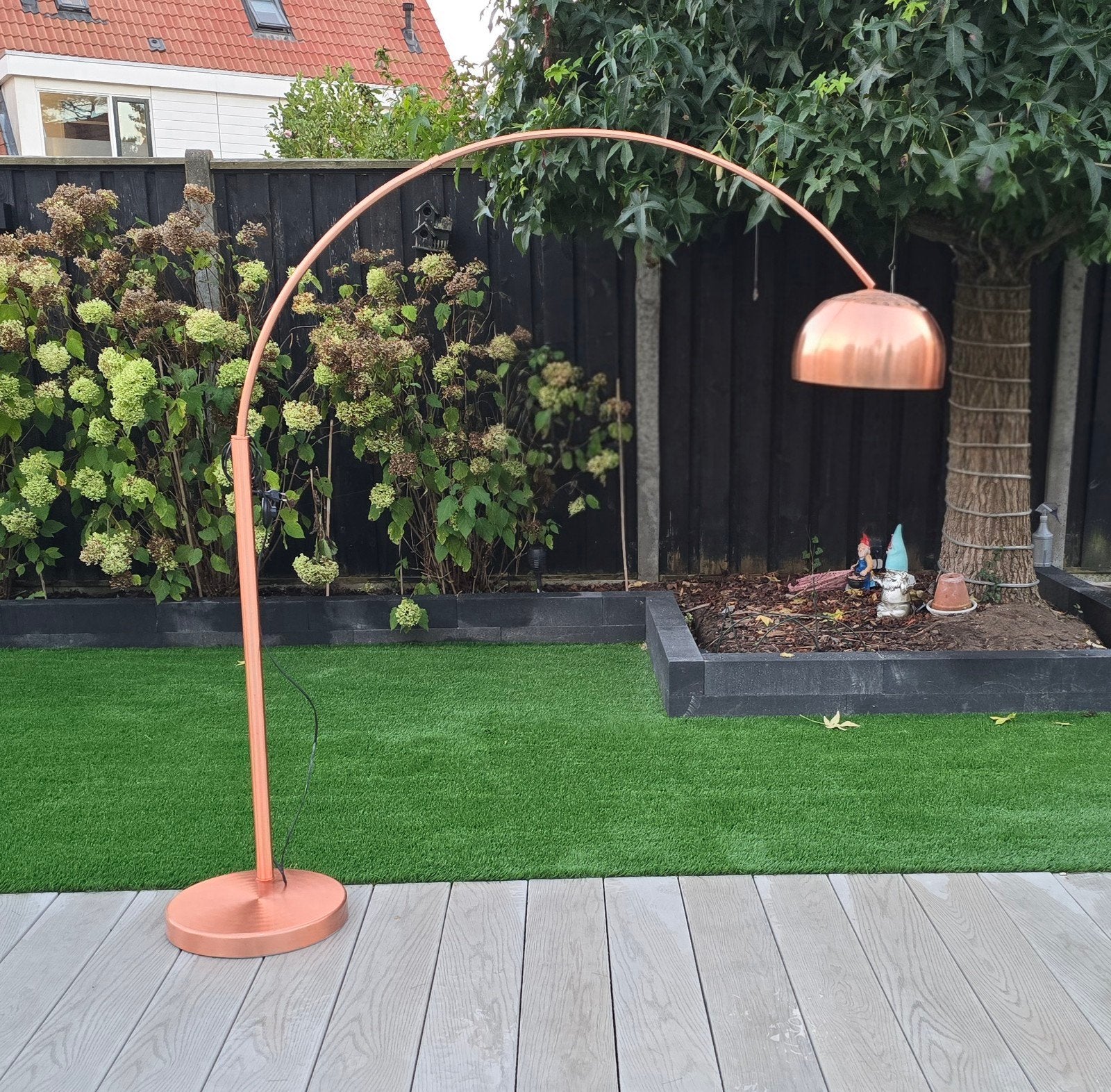 Booglamp - Koper Design Vloerlamp, Ophalen, Zo goed als nieuw, 150 tot 200 cm