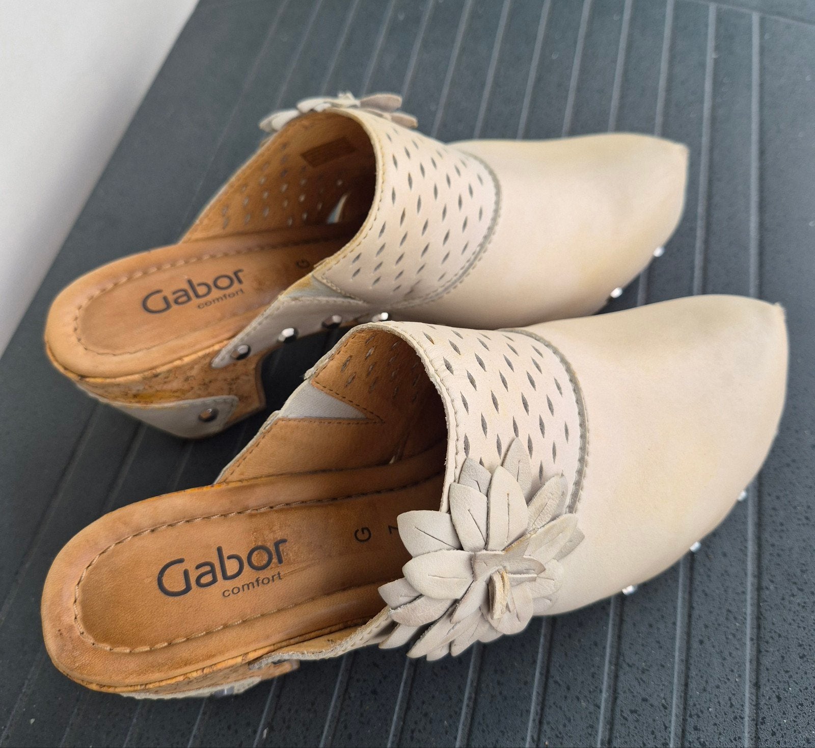 Garbor leren Damesschoenen (Klompjes), Kleding | Dames, Schoenen, Ophalen of Verzenden, Zo goed als nieuw, Zwart