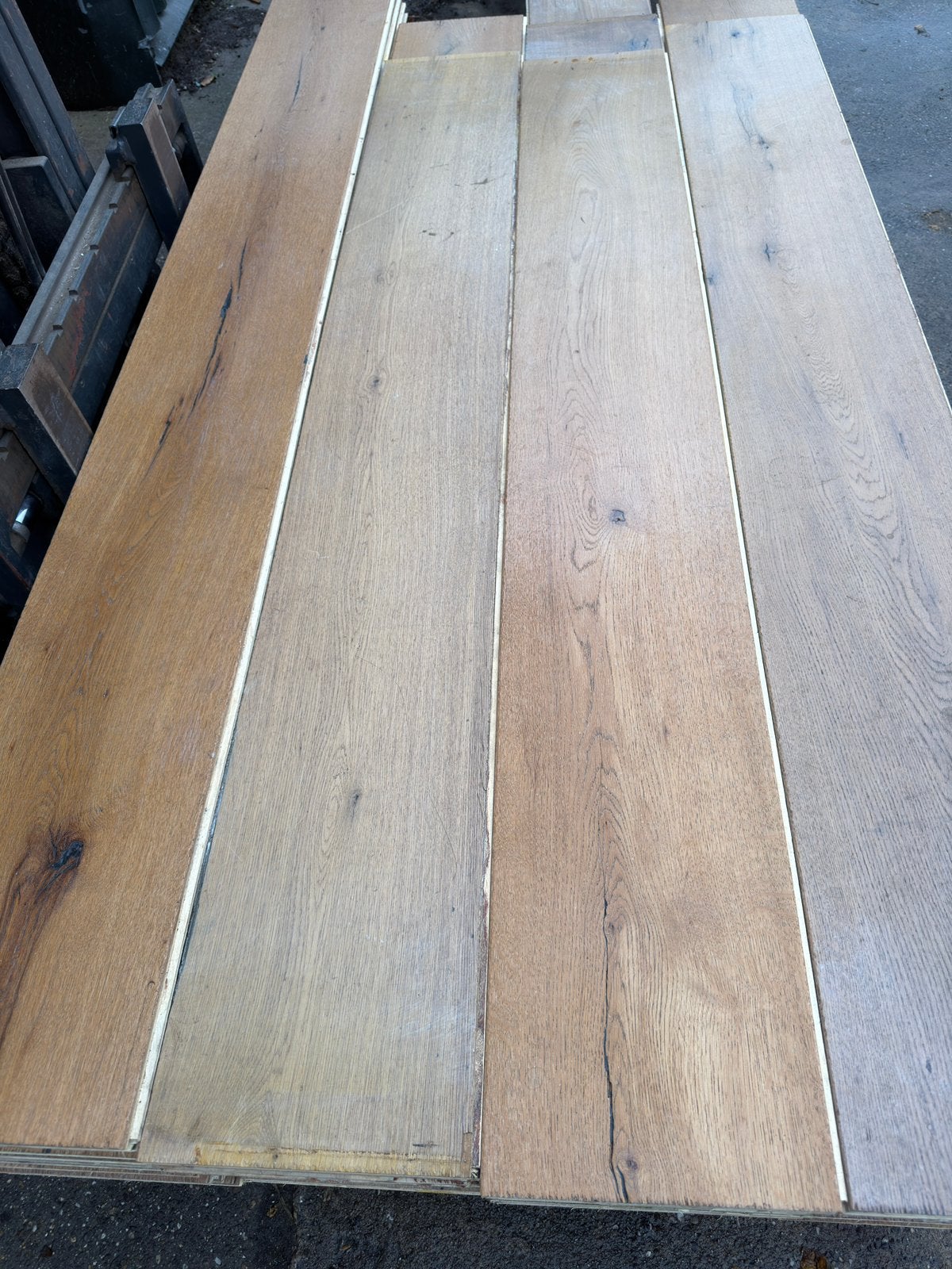 Eiken vloer 36 m2 multivloer 26 cm breed 2 cm dik top 5 mm, Ophalen, Gebruikt, Vloerdelen of -planken, 10 m² of meer
