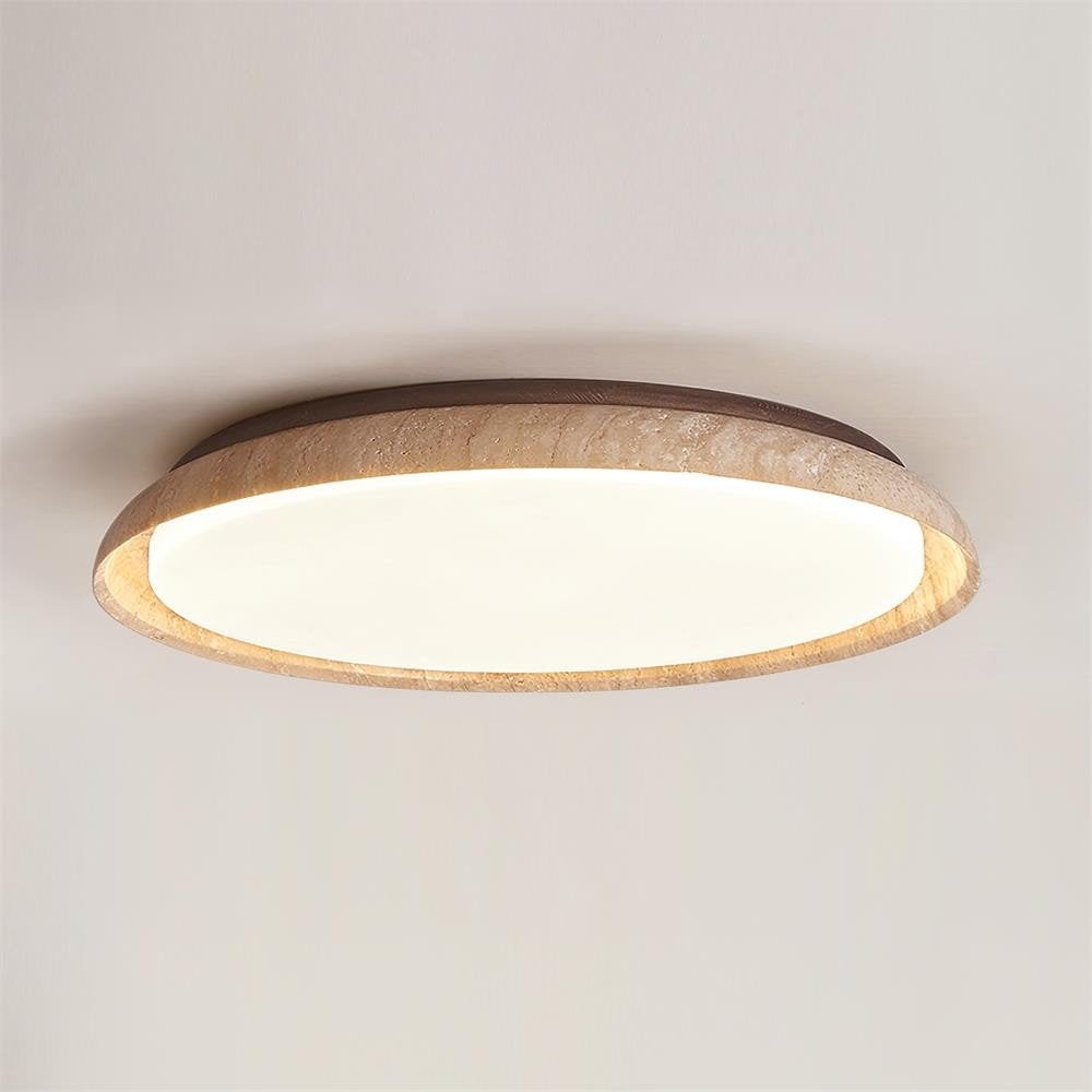 plafondlamp travertijn 55 cm wabi sabi, Ophalen of Verzenden, Nieuw