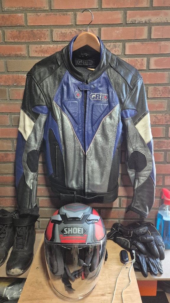 leren motorjack, Motoren, Ophalen, D-Grid, Heren, Jas | leer