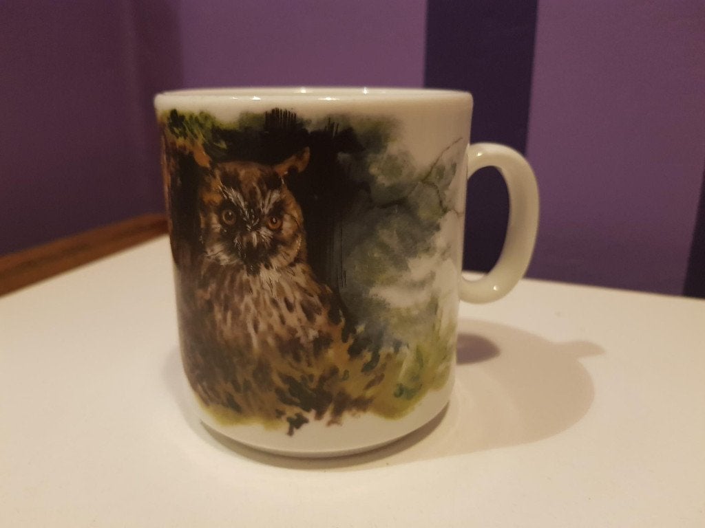 Vintage retro Uil Beker mok beker servies west-germany, Huis en Inrichting, Ophalen, Gebruikt, Keramiek, Vintage