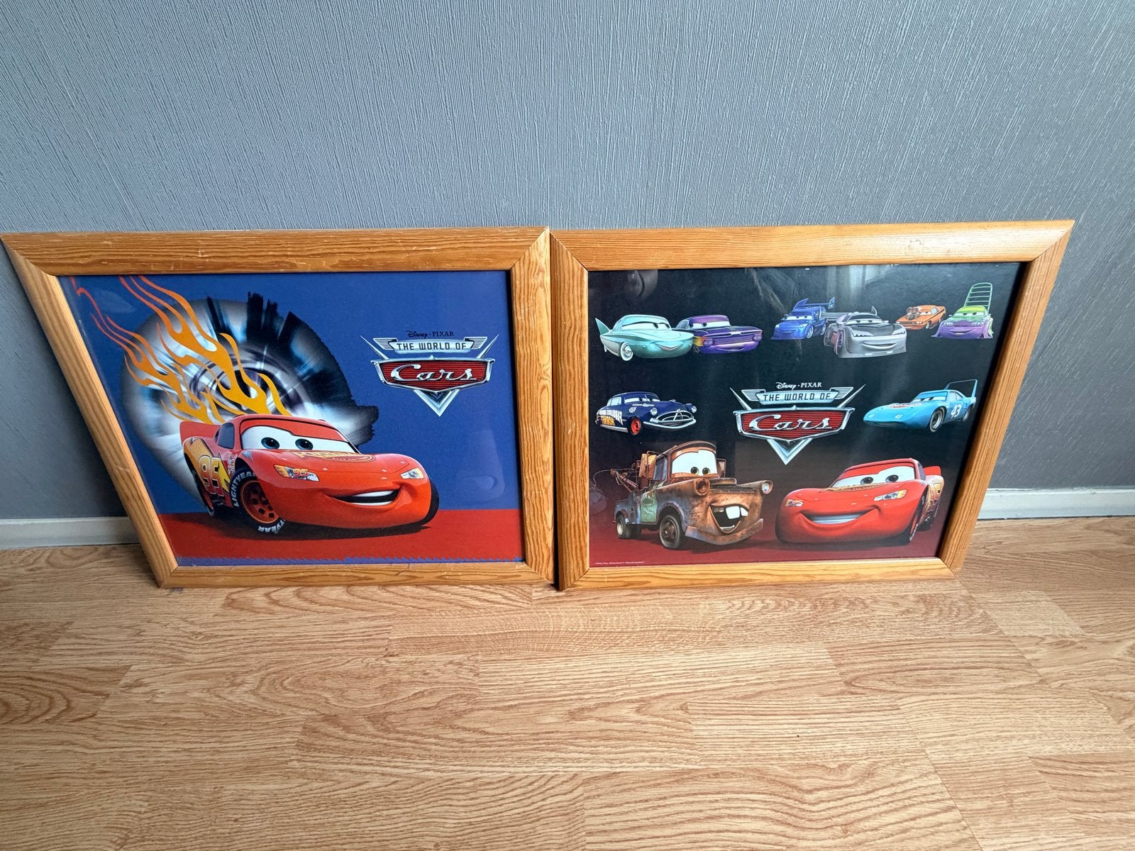 Disney Pixar Cars ingelijste posters - Bliksem McQueen, Minder dan 50 cm, Gebruikt, Ophalen of Verzenden, Foto of Poster
