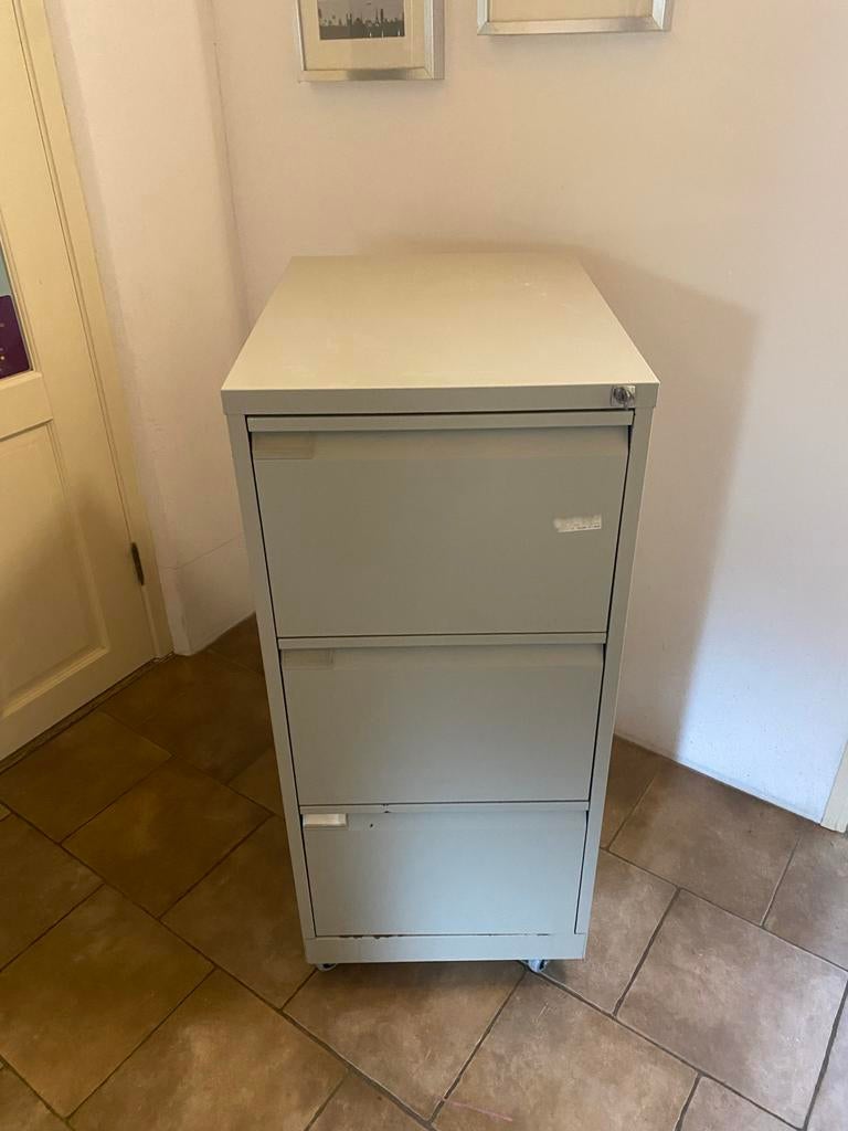 Metalen Ladekast / Archiefkast met 3 Laden, Huis en Inrichting, Kasten | Roldeurkasten en Archiefkasten, Ophalen, Minder dan 50 cm