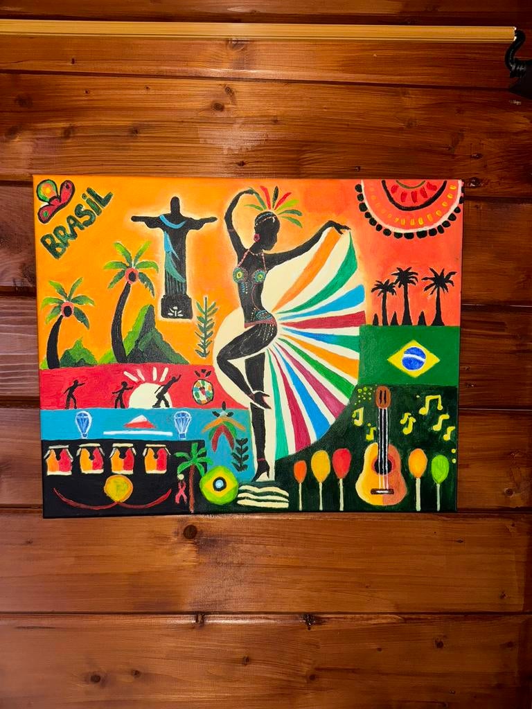 Braziliaanse Cultuur Schilderij, Antiek en Kunst, Ophalen of Verzenden