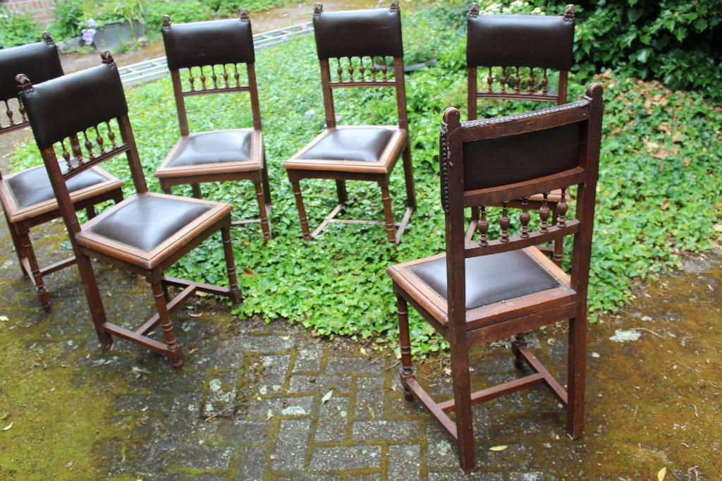 Antieke stoelen zes stuks | Antieke keukenstoel, Ophalen