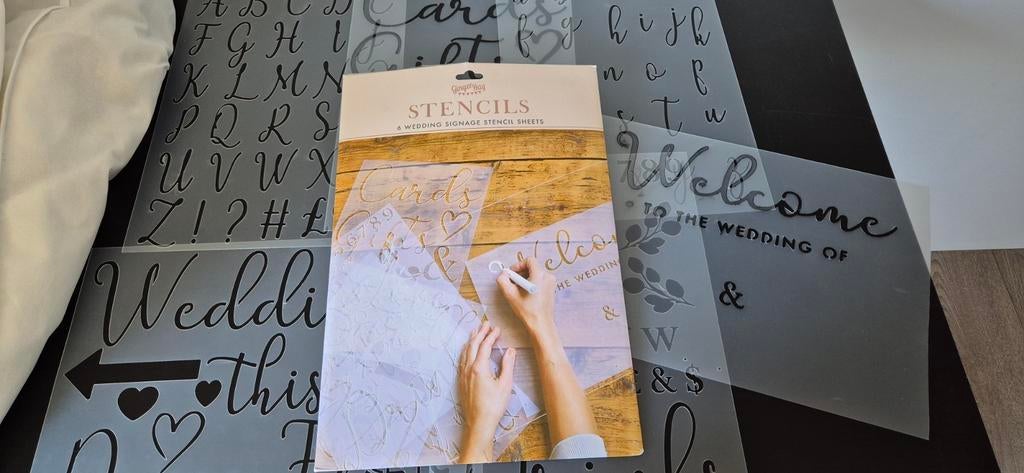 Bruiloft stencils met krijtstift, Ophalen of Verzenden, Gebruikt, Overige typen