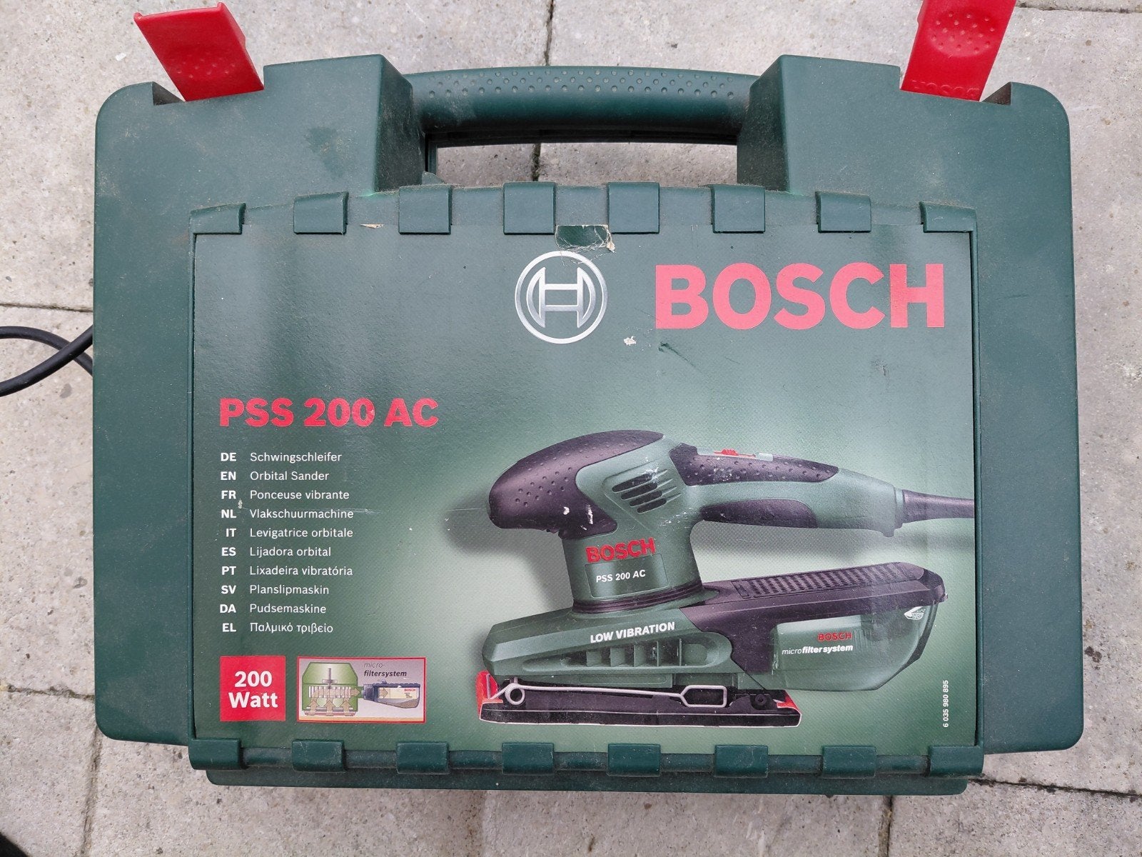 Bosch PSS 200 AC Vlakschuurmachine, Ophalen of Verzenden, Gebruikt, Minder dan 600 watt, Vlakschuurmachine