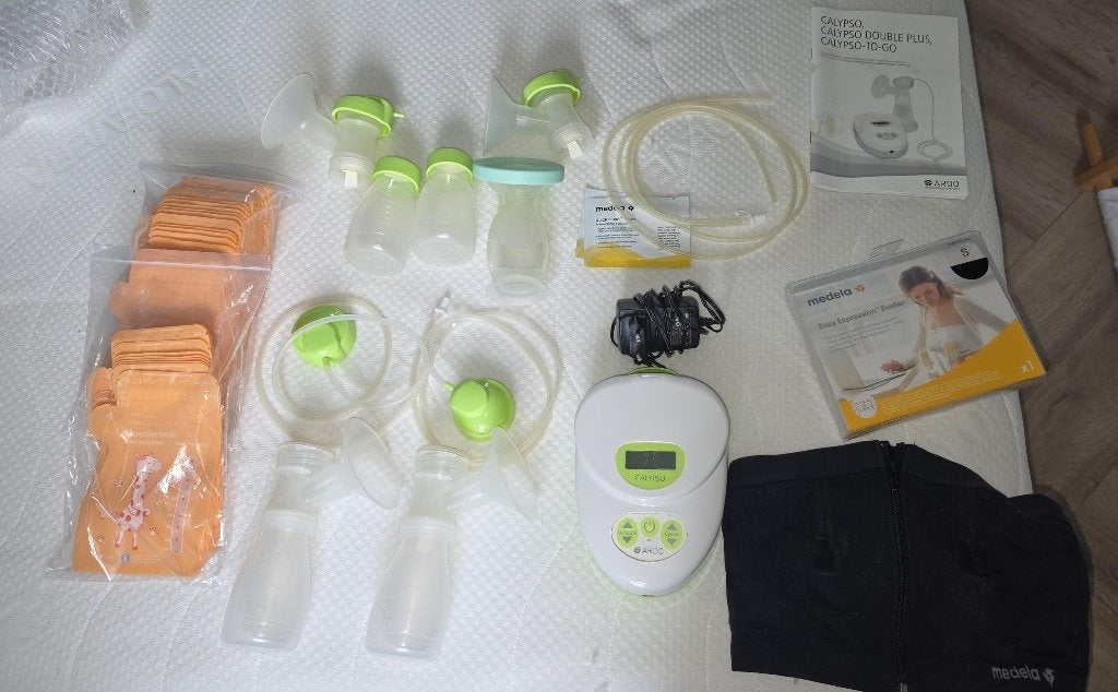 Ardo Calypso Double Plus Borstkolf met accessoires, Gebruikt, Ophalen of Verzenden, Wasbare/afneembare hoes, Borstkolf