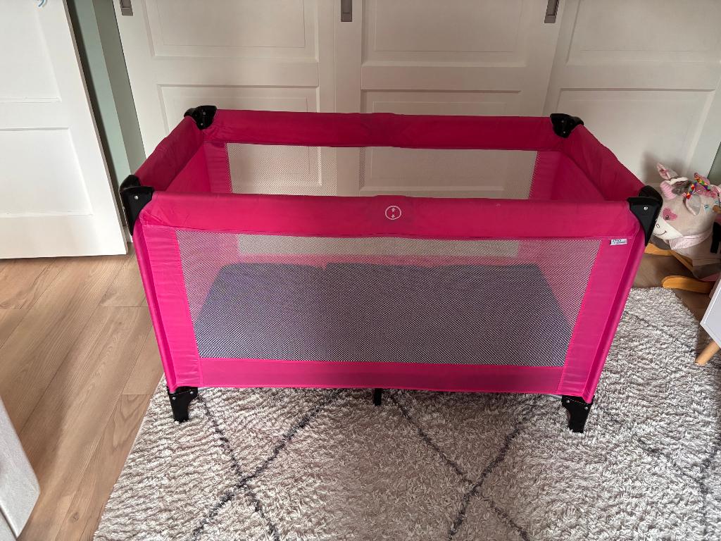 Opvouwbaar kinderbed roze, Ophalen, Gebruikt, 70 tot 85 cm, 140 tot 160 cm