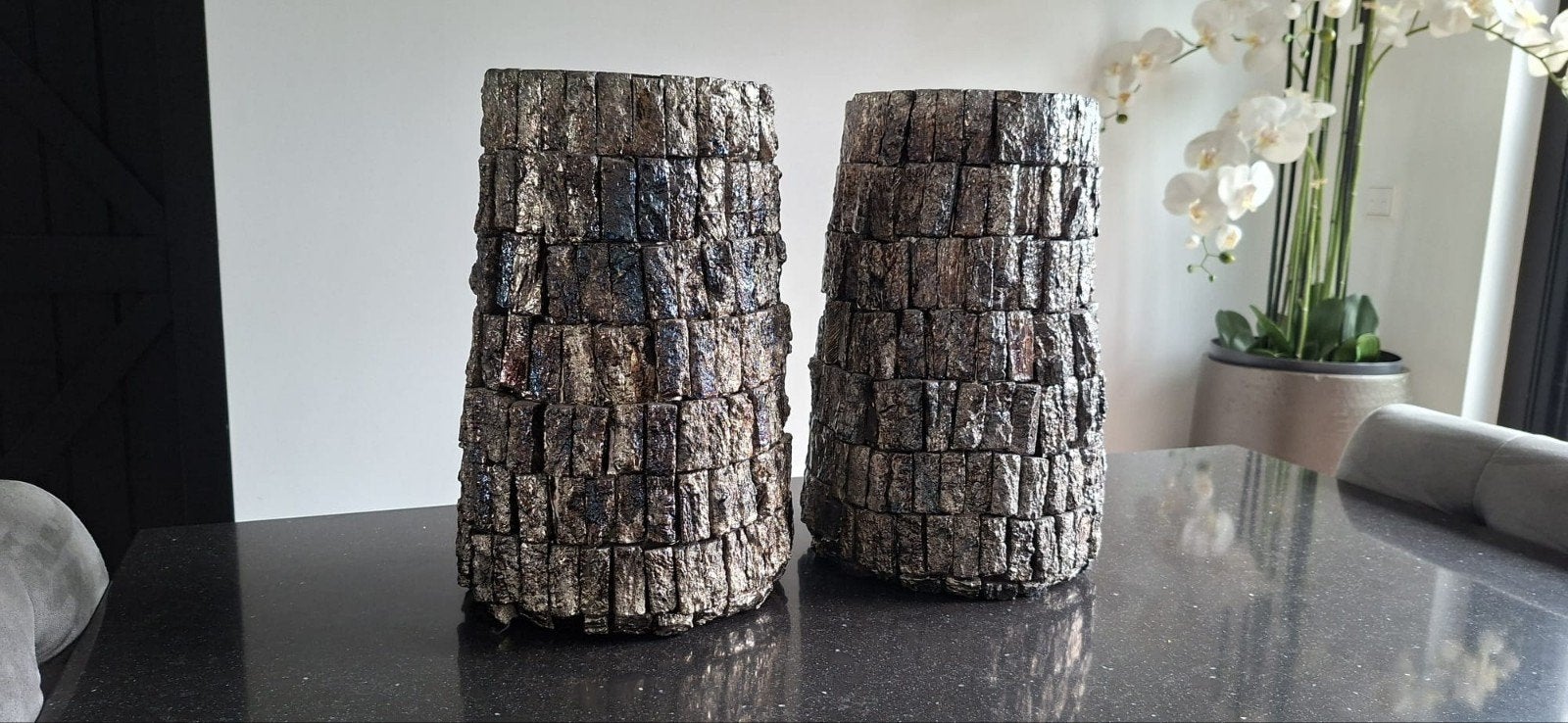 Mooie potten / schelpen vazen Eric Kuster stijl, Ophalen